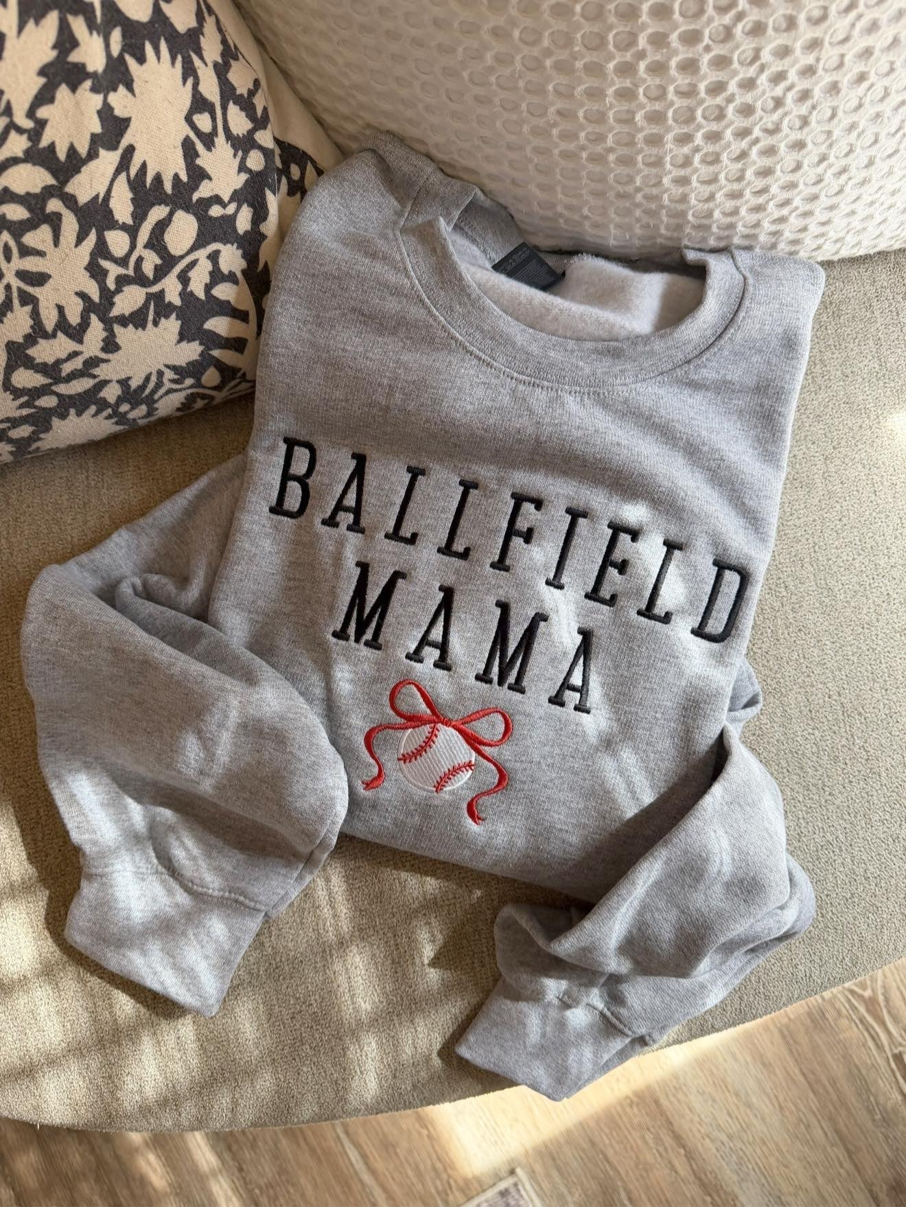Ballfield Mama Baseball Embroidered Shirt