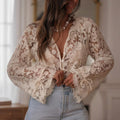 Boho Lace Embroidered V-Neck Blouse