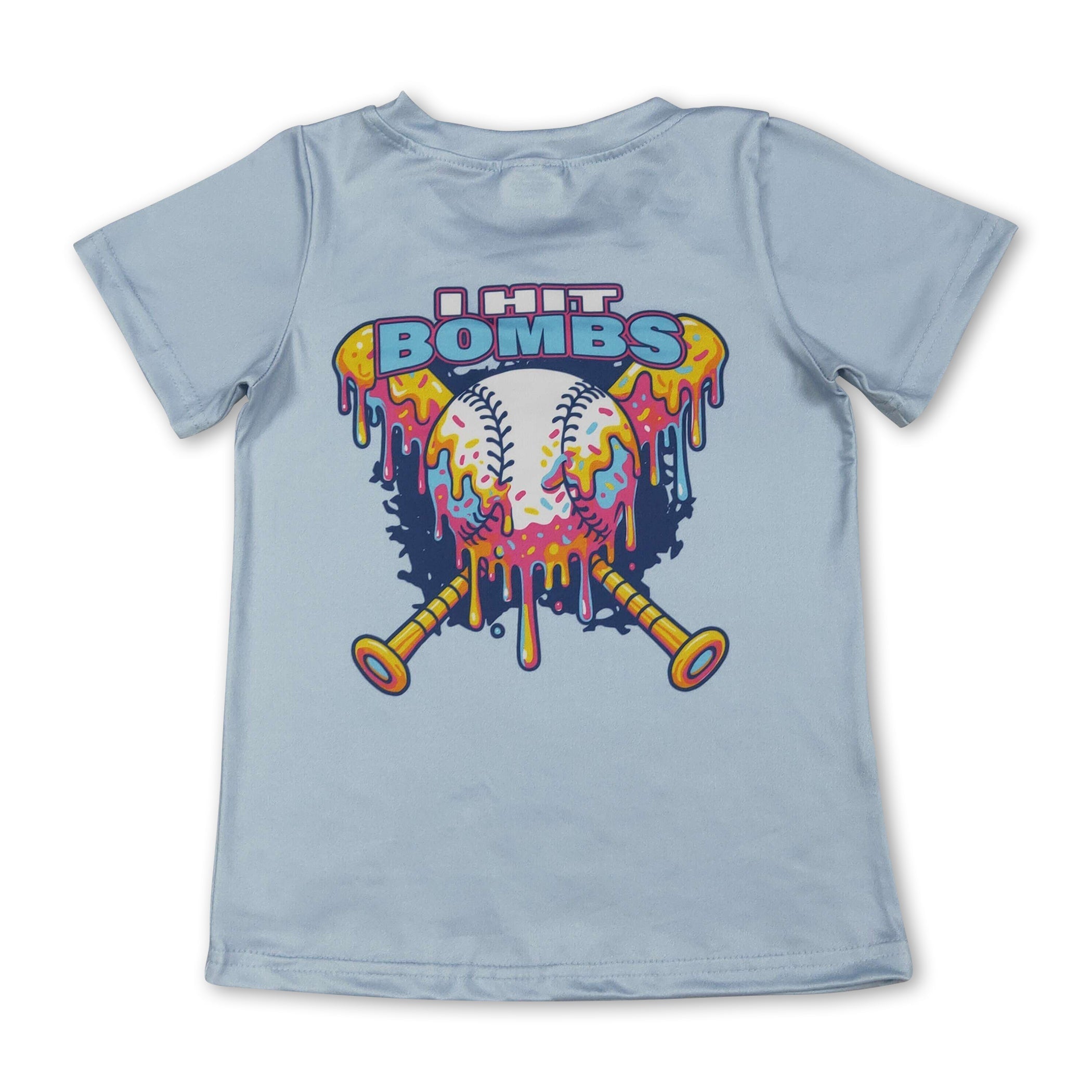 Light blue baseball kids boys summer shirt