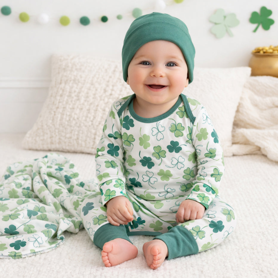 Shamrock Bamboo Baby Romper – Soft & Eco-Friendly Irish Gift