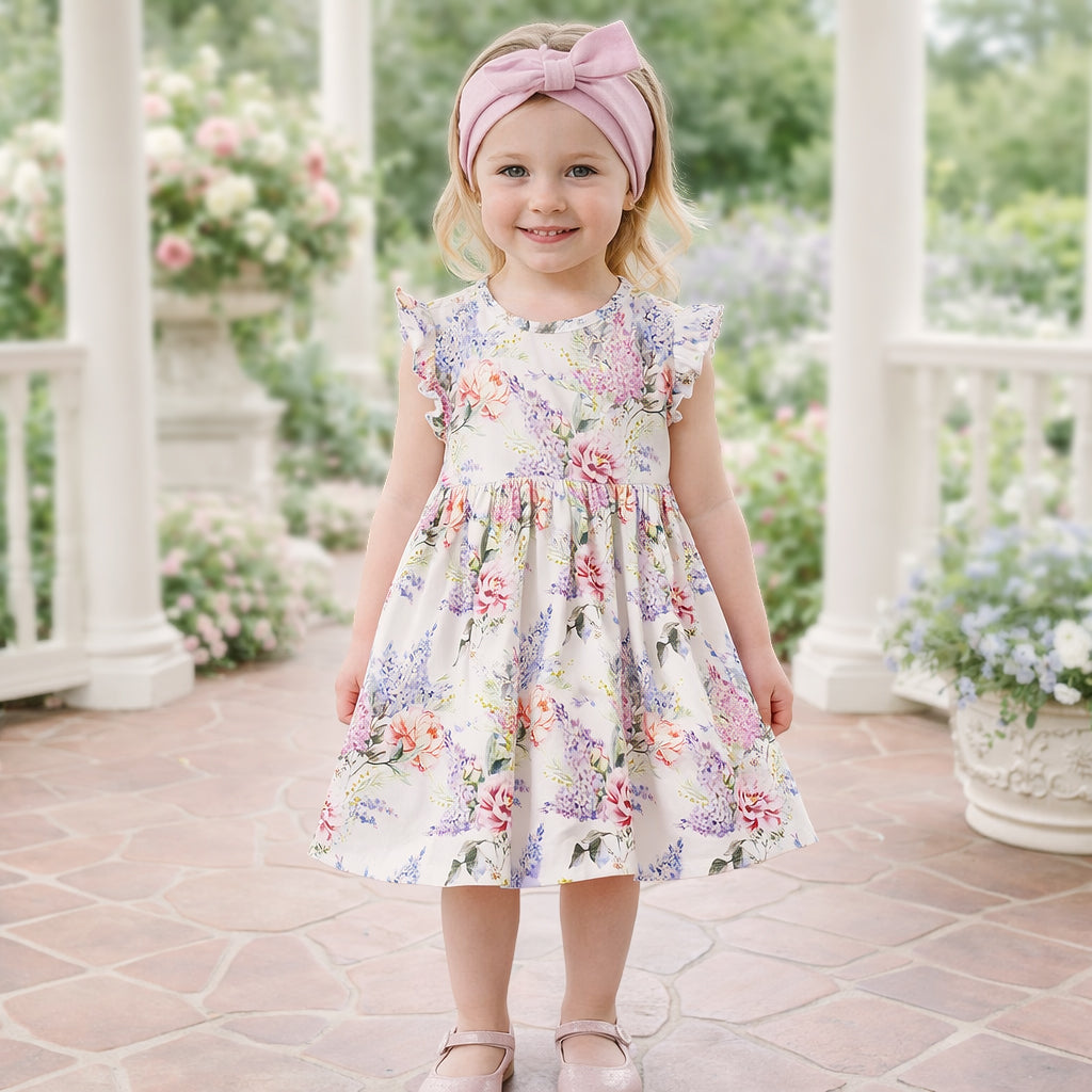 Dream Blossom Bamboo Baby Toddler Dress -Watercolor Floral